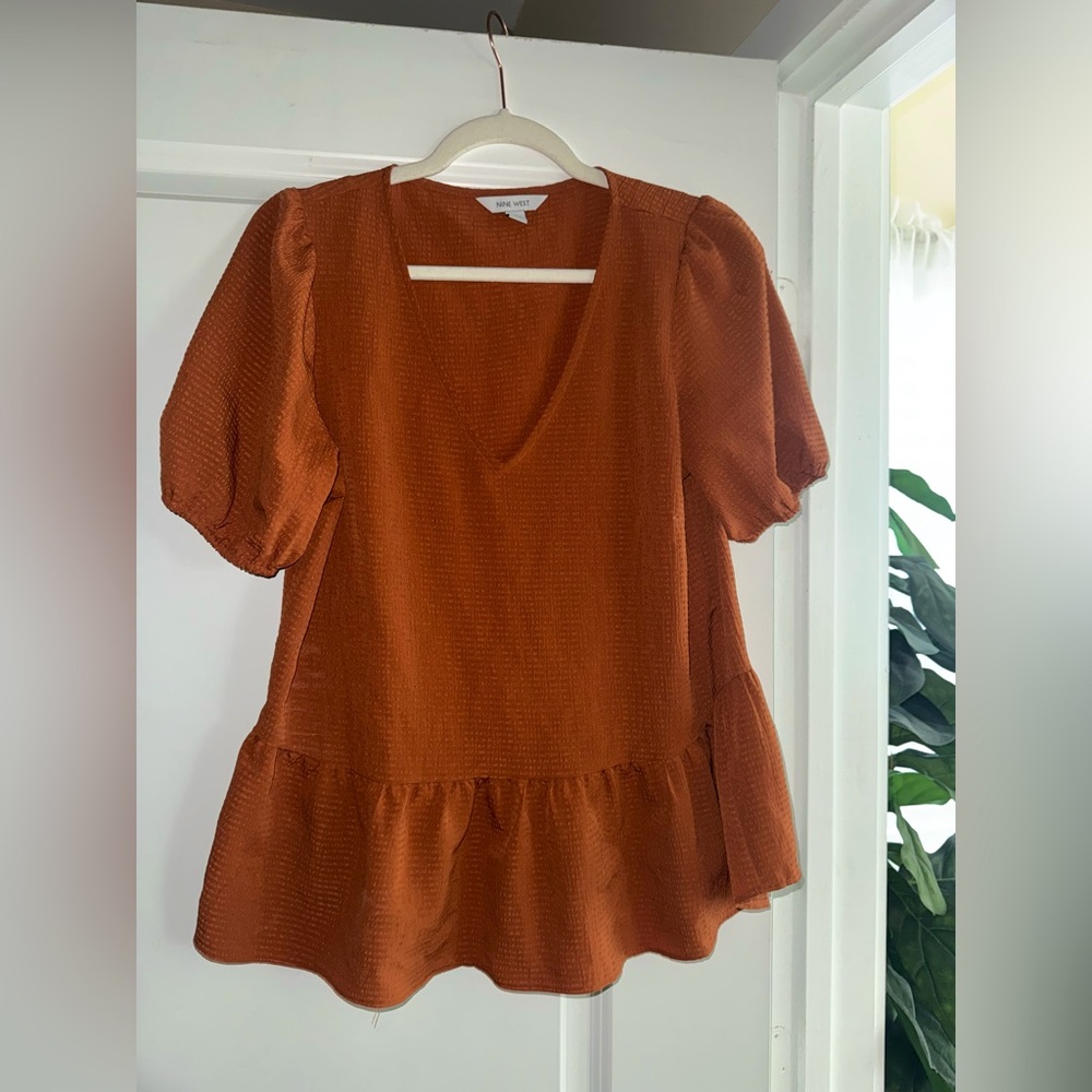 Nine West Peplum Top Size: M